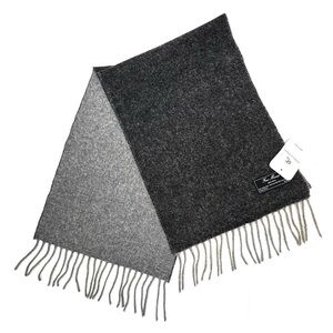 Linea Emmeti Fine Merino Wool Scarf Charcoal & Light Gray Reversible New NWT